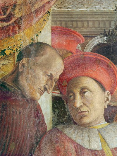 The Bridal Chamber. Ludovico II of Gonzaga and his Court (detail) (before restoration) by Andrea Mantegna